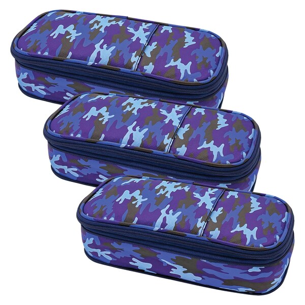 Teacher Created Resources Blue Camo Pencil Case, 3PK TCR6126 - main